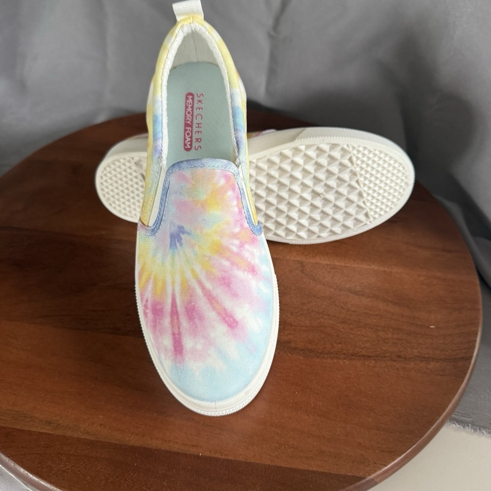 SKECHERS Sneakers Memory Foam Hippy Hype‎ Tie Dye Women's Sz 7.5 Slip On Shoes